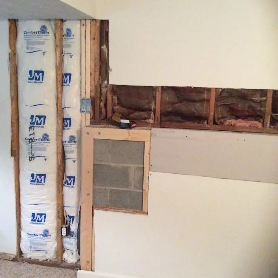 Wall insulation replacement during Structural Drying in New Haven